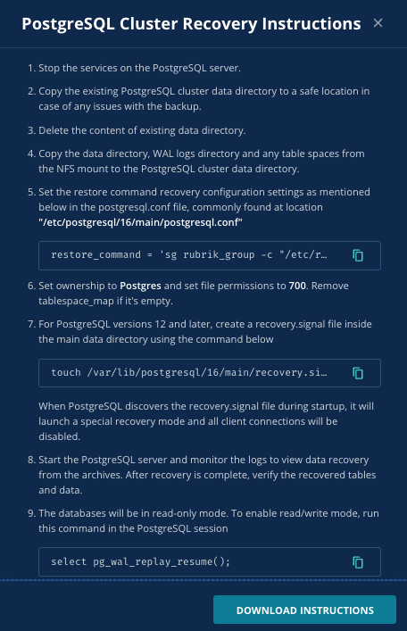 Postgresql Recovery