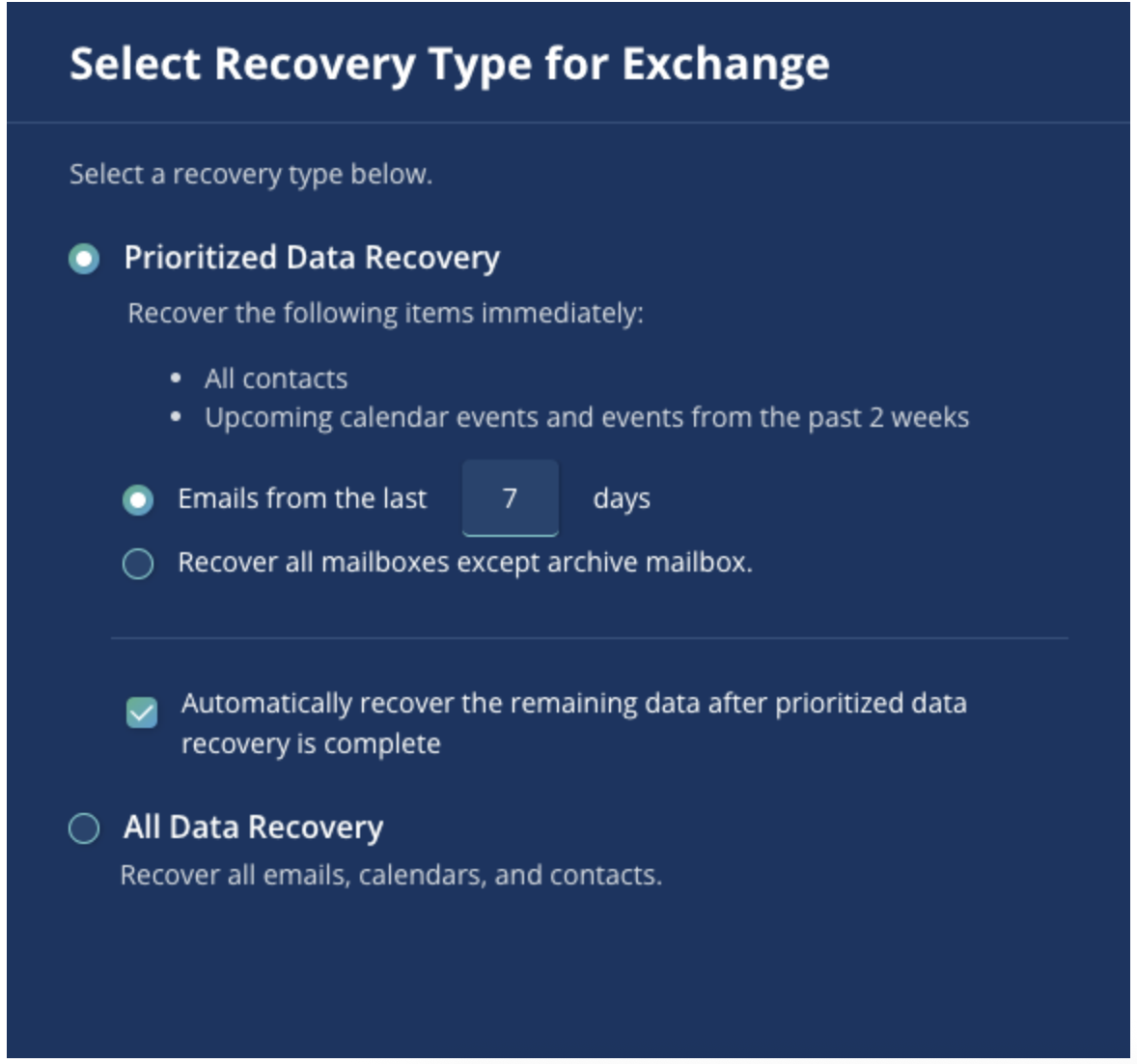 Prioritized Recovery