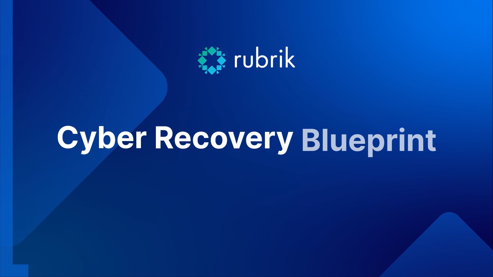 Cyber Recovery Blueprint | Rubrik