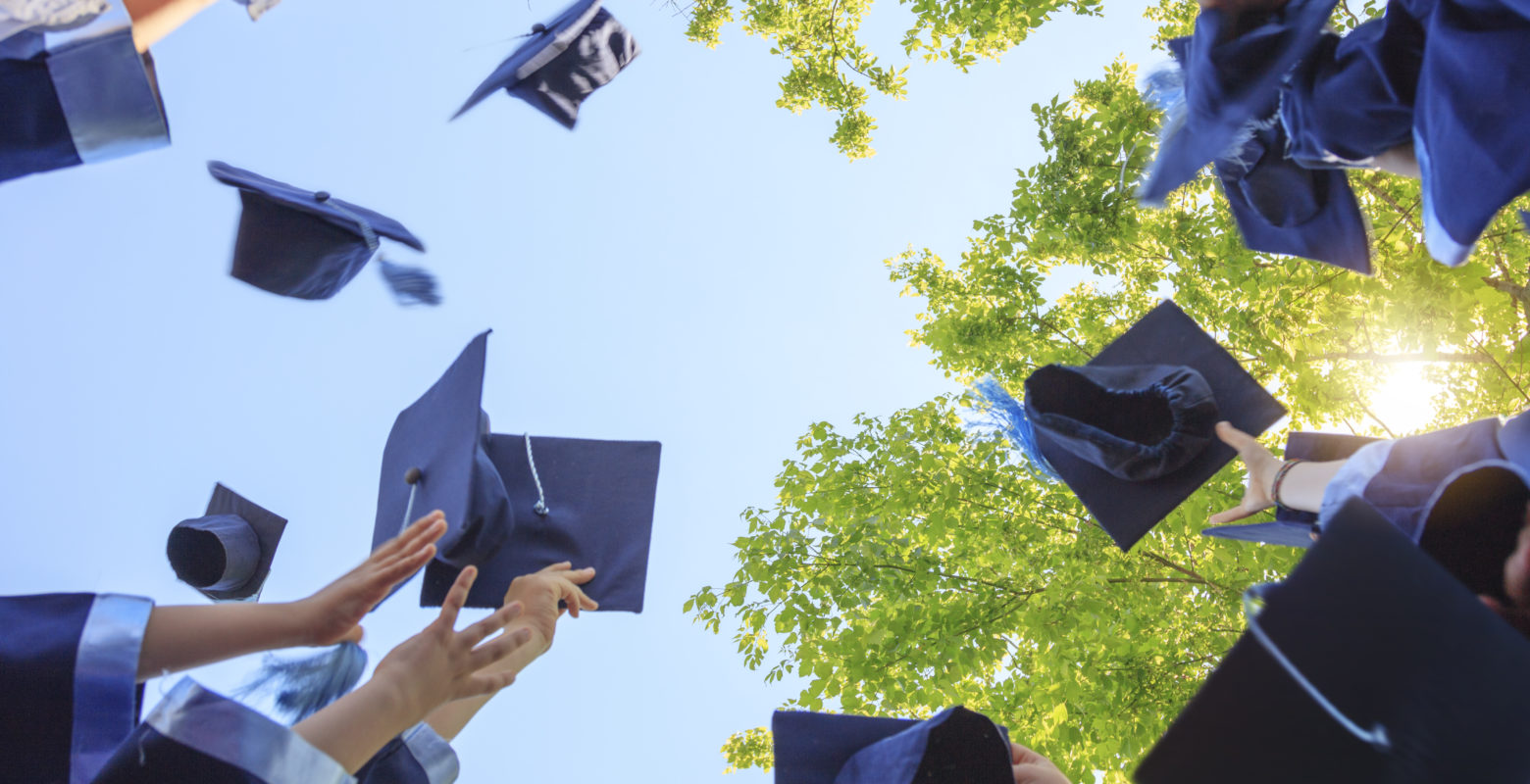 Throwing graduation hats