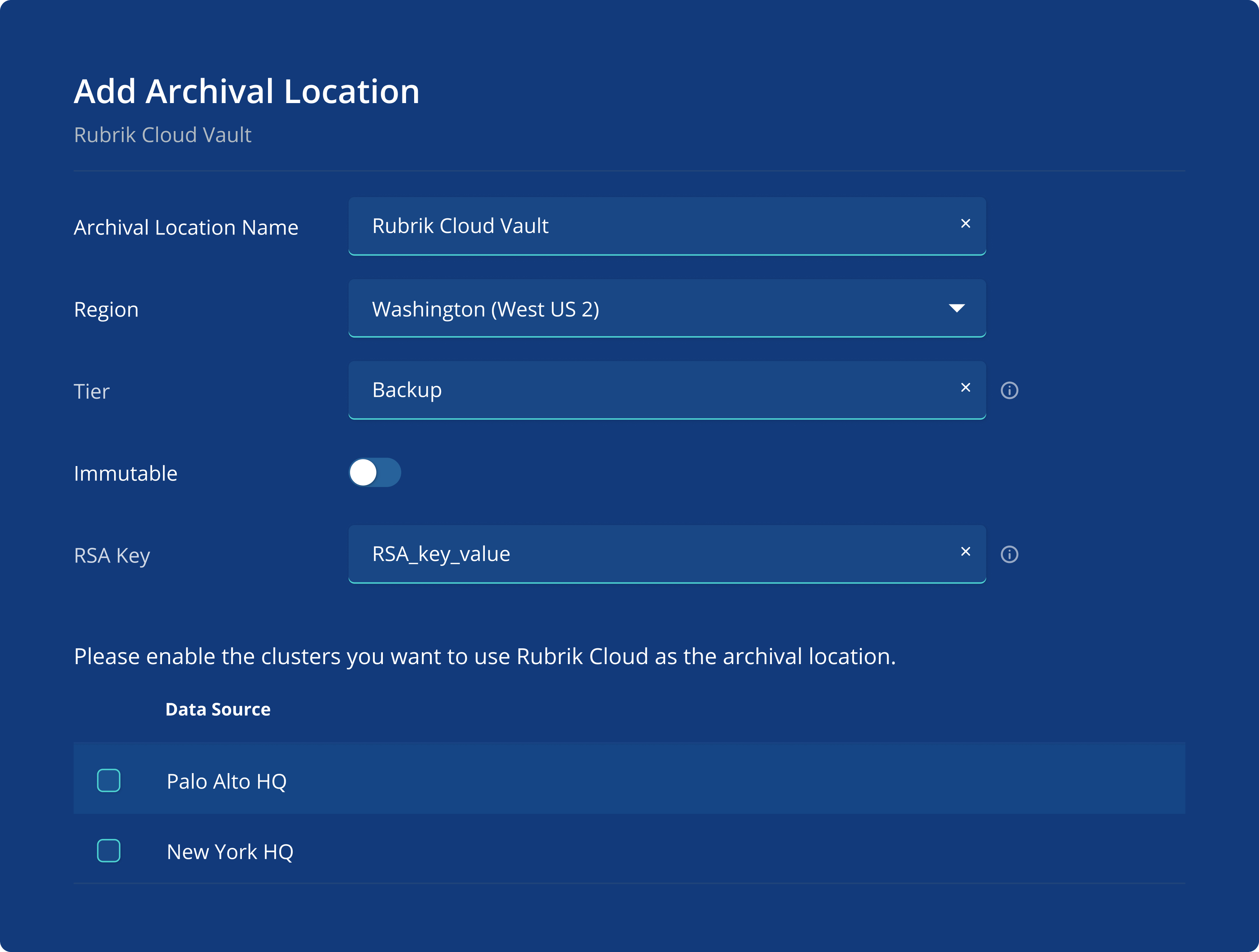 Add archival location