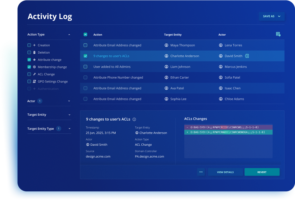 Maintain immutable logs for forensics