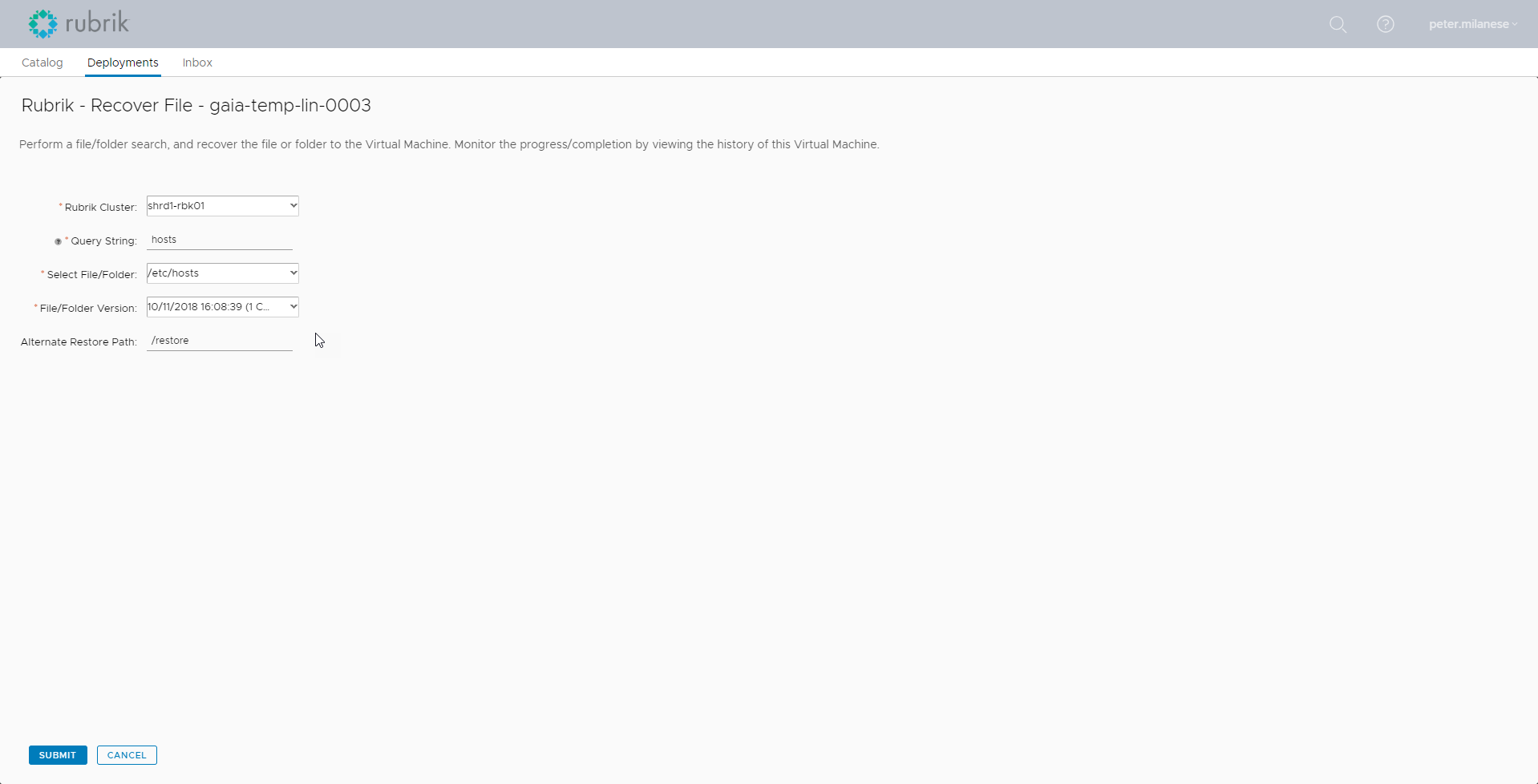 Self-service recovery